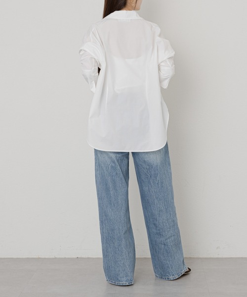 russet（ラシット）の「【ANOTHER BRANCH】シャツジャケット (KS-139)（シャツ/ブラウス・レディース・オフホワイト/ネイビー・FREE）」の6枚目の写真