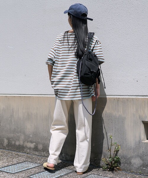 everyone ストライプ Tシャツ Mサイズ ラッシュガードTシャツ ネイビー×ストライプ（M） : ローソン