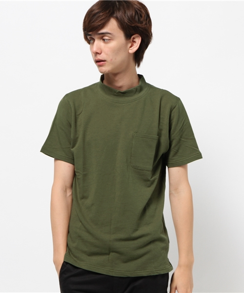 SEVENDAYS=SUNDAY（セブンデイズサンデイ）の「ストレッチ裏毛　ハイネック半袖プルオーバー（Tシャツ/カットソー・メンズ・カーキ/オフホワイト/杢グレー・SMALL/LARGE/MEDIUM）」の3枚目の写真