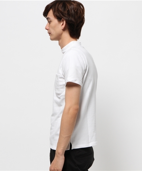 SEVENDAYS=SUNDAY（セブンデイズサンデイ）の「ストレッチ裏毛　ハイネック半袖プルオーバー（Tシャツ/カットソー・メンズ・カーキ/オフホワイト/杢グレー・SMALL/LARGE/MEDIUM）」の5枚目の写真