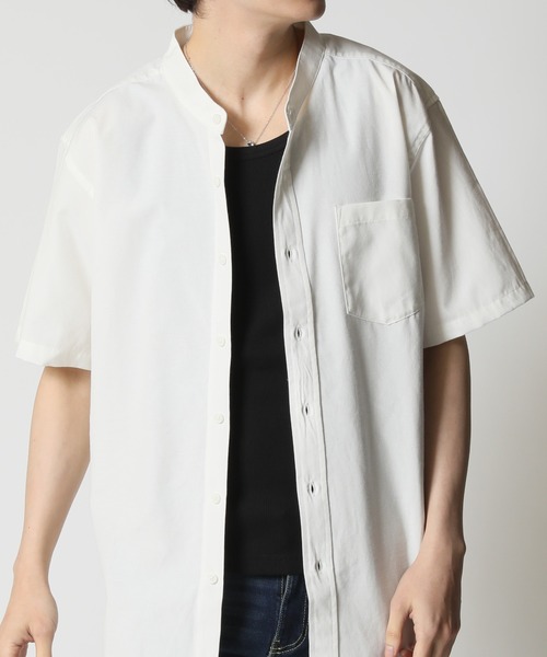 ホワイト 半袖シャツ estroso fl24ss-001-top.jpg