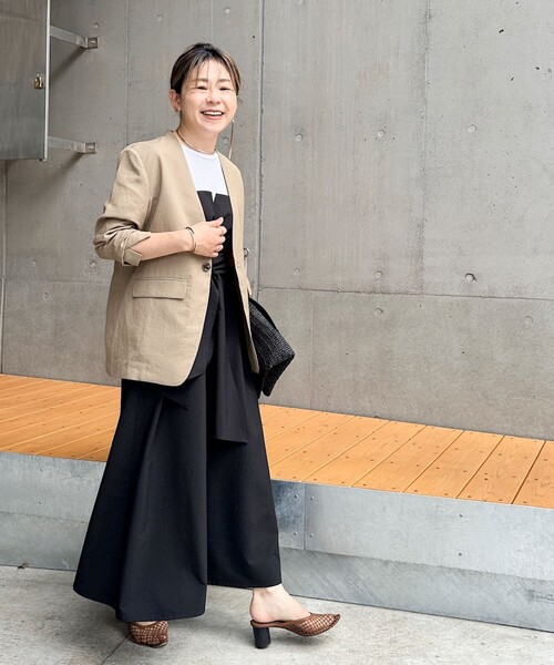 Rie Miller（リエミラー）ノーカラージャケット 白 サイズ:38(M位 Rie