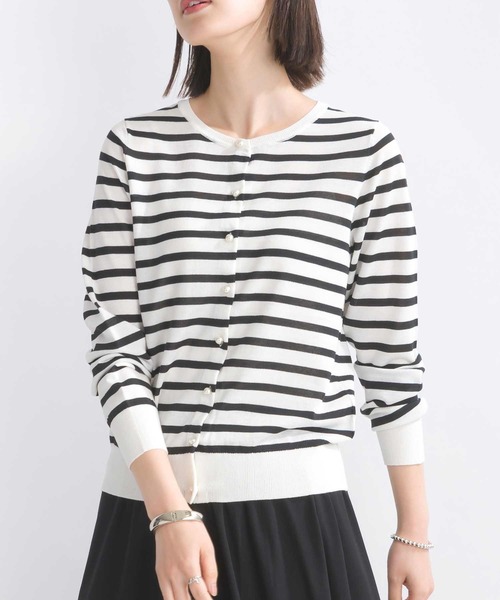 PICCIN（ピッチン）の「接触冷感パールボタンカーディガン（カーディガン/ボレロ・レディース・ブラック系その他/オフホワイト/ブラック/ホワイト系その他/ピンク/ライトグレー・M）」の4枚目の写真