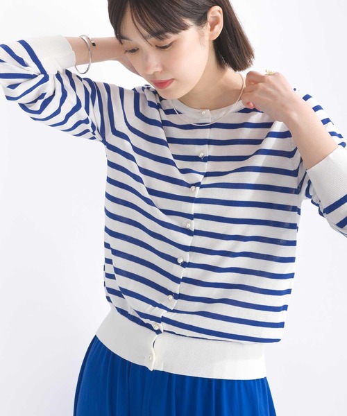 PICCIN（ピッチン）の「接触冷感パールボタンカーディガン（カーディガン/ボレロ・レディース・ブラック系その他/オフホワイト/ブラック/ホワイト系その他/ピンク/ライトグレー・M）」の7枚目の写真