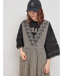 Samansa Mos2 | 袖レース切替プリントカットソー(Tシャツ/カットソー)