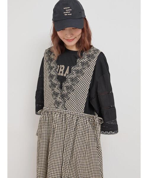 Samansa Mos2（サマンサ モスモス）の「袖レース切替プリントカットソー（Tシャツ/カットソー・レディース・ブラック/パープル/オフホワイト/カーキ・F）」の11枚目の写真