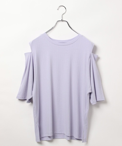 BAYFLOW（ベイフロー）の「カットアウト半袖Tシャツ（Tシャツ/カットソー・レディース・ブラック/ラベンダー/オフホワイト・FREE）」の21枚目の写真