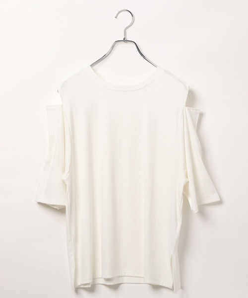 BAYFLOW（ベイフロー）の「カットアウト半袖Tシャツ（Tシャツ/カットソー・レディース・ブラック/ラベンダー/オフホワイト・FREE）」の22枚目の写真
