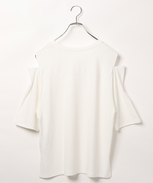 BAYFLOW（ベイフロー）の「カットアウト半袖Tシャツ（Tシャツ/カットソー・レディース・ブラック/ラベンダー/オフホワイト・FREE）」の13枚目の写真