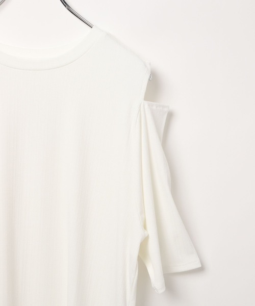 BAYFLOW（ベイフロー）の「カットアウト半袖Tシャツ（Tシャツ/カットソー・レディース・ブラック/ラベンダー/オフホワイト・FREE）」の15枚目の写真