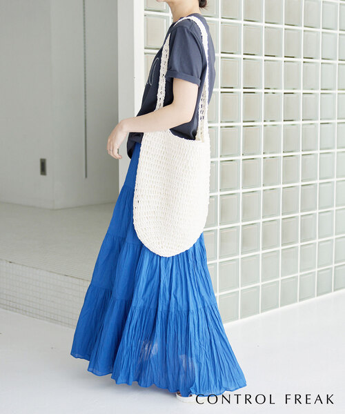 SLOBE IENA(スローブイエナ)の「CONTROL FREAK ホソペーパークロッシェショルダー 234-121507(かごバッグ・レディース・ホワイト/ブラック/アイボリー・FREE)」の13枚目の写真