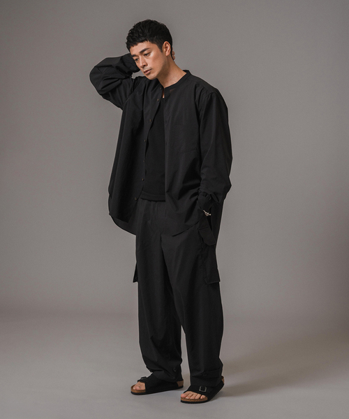 EDIFICE（エディフィス）の「T/E(ティー/イー) フレンチワーク グランパシャツ（シャツ/ブラウス・メンズ・ブラック/ネイビー・MEDIUM/LARGE）」の8枚目の写真