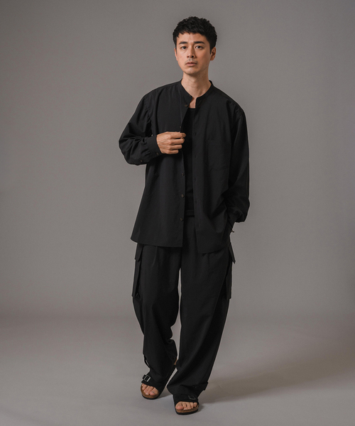 EDIFICE（エディフィス）の「T/E(ティー/イー) フレンチワーク グランパシャツ（シャツ/ブラウス・メンズ・ブラック/ネイビー・MEDIUM/LARGE）」の10枚目の写真