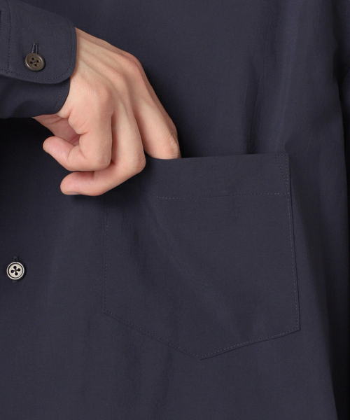 EDIFICE（エディフィス）の「T/E(ティー/イー) フレンチワーク グランパシャツ（シャツ/ブラウス・メンズ・ブラック/ネイビー・MEDIUM/LARGE）」の3枚目の写真