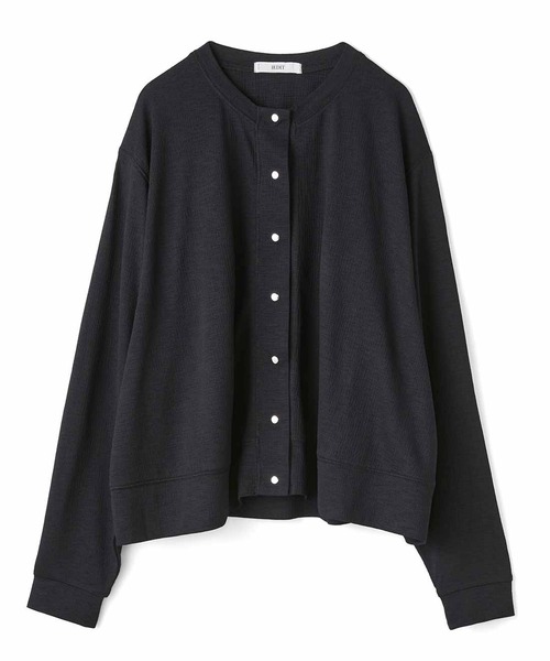 IEDIT(イディット)の「IEDIT ひんやりした接触冷感が気持ちいい ふくれジャカードカットソーのスナップボタンカーディガン(カーディガン/ボレロ・レディース・オフホワイト/グレー/ブラック・LARGE/MEDIUM/X-LARGE/SMALL)」の9枚目の写真