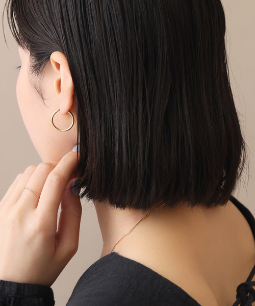 20mmフープパイプピアス K18（両耳）（ピアス（両耳用））｜Lilas（リラ）