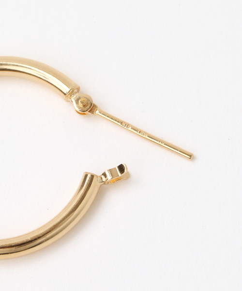 20mmフープパイプピアス K18（両耳）（ピアス（両耳用