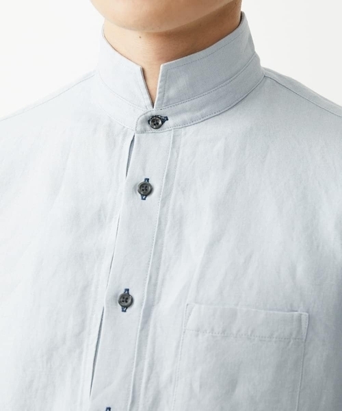 MK MICHEL KLEIN HOMME (エムケーミッシェルクランオム)の「【ラスト1/在庫限り】七分袖シャツ/リネンレーヨン(シャツ/ブラウス・メンズ・ホワイト/グレー・46/48/51)」の15枚目の写真