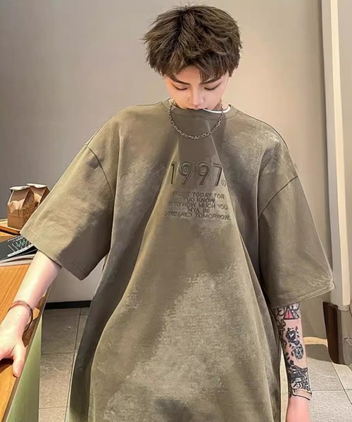lilful(リルフル)の「オーバーサイズ 刺繍 Tシャツ(Tシャツ/カットソー・メンズ・ホワイト/ブラウン/グレー・M/L)」の8枚目の写真