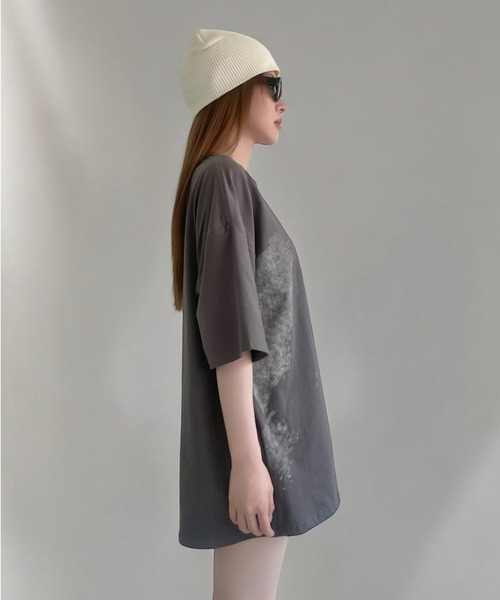 lilful(リルフル)の「オーバーサイズ 刺繍 Tシャツ(Tシャツ/カットソー・メンズ・ホワイト/ブラウン/グレー・M/L)」の12枚目の写真