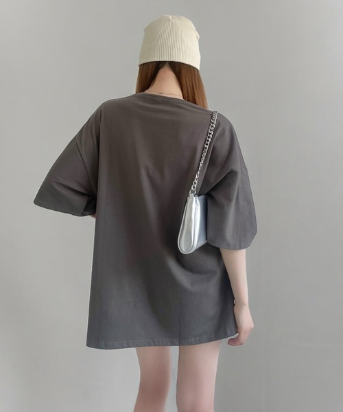 lilful(リルフル)の「オーバーサイズ 刺繍 Tシャツ(Tシャツ/カットソー・メンズ・ホワイト/ブラウン/グレー・M/L)」の11枚目の写真