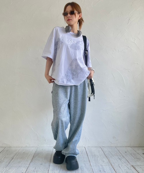 lilful(リルフル)の「オーバーサイズ 刺繍 Tシャツ(Tシャツ/カットソー・メンズ・ホワイト/ブラウン/グレー・M/L)」の16枚目の写真