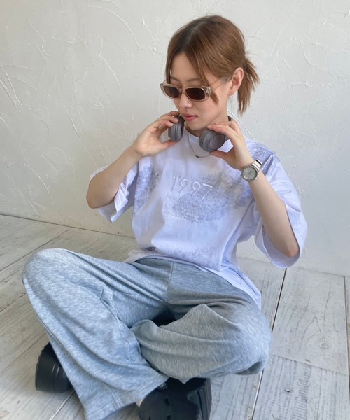lilful(リルフル)の「オーバーサイズ 刺繍 Tシャツ(Tシャツ/カットソー・メンズ・ホワイト/ブラウン/グレー・M/L)」の19枚目の写真