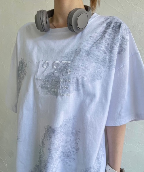 lilful(リルフル)の「オーバーサイズ 刺繍 Tシャツ(Tシャツ/カットソー・メンズ・ホワイト/ブラウン/グレー・M/L)」の21枚目の写真