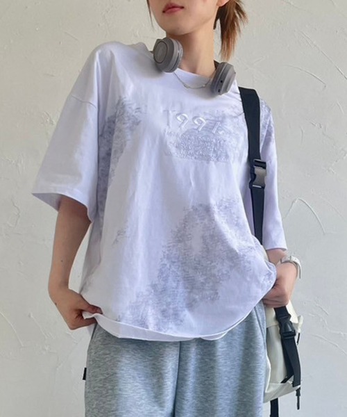lilful(リルフル)の「オーバーサイズ 刺繍 Tシャツ(Tシャツ/カットソー・メンズ・ホワイト/ブラウン/グレー・M/L)」の18枚目の写真