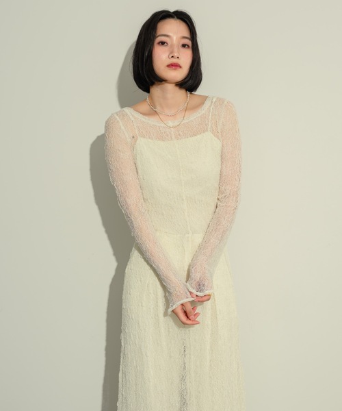 NEUNA（ヌナ）の「フラワーメッシュOP（ワンピース・レディース・ホワイト/ブラック・FREE）」の13枚目の写真