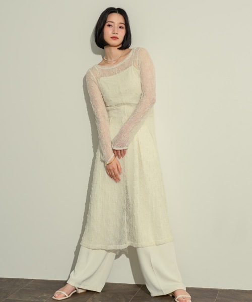 NEUNA（ヌナ）の「フラワーメッシュOP（ワンピース・レディース・ホワイト/ブラック・FREE）」の21枚目の写真