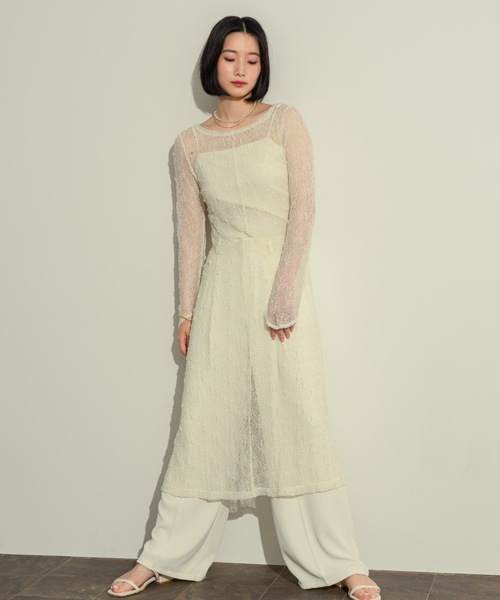 NEUNA（ヌナ）の「フラワーメッシュOP（ワンピース・レディース・ホワイト/ブラック・FREE）」の20枚目の写真