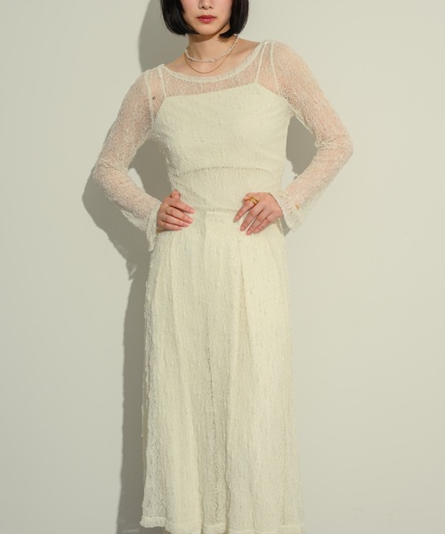 NEUNA（ヌナ）の「フラワーメッシュOP（ワンピース・レディース・ホワイト/ブラック・FREE）」の18枚目の写真