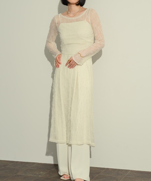 NEUNA（ヌナ）の「フラワーメッシュOP（ワンピース・レディース・ホワイト/ブラック・FREE）」の19枚目の写真