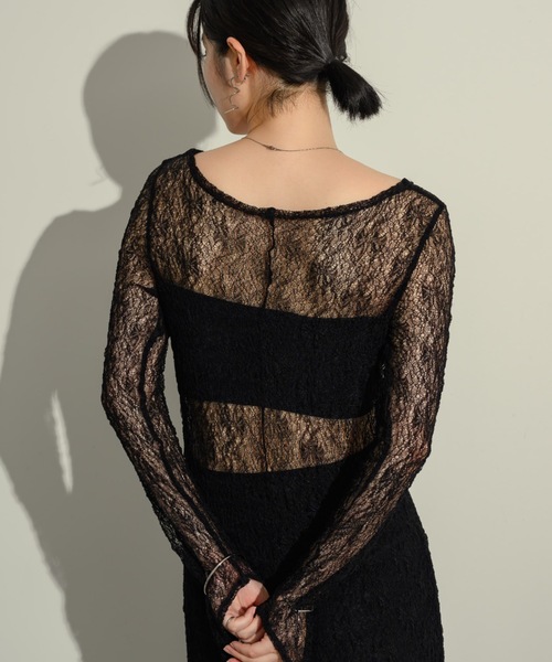 NEUNA（ヌナ）の「フラワーメッシュOP（ワンピース・レディース・ホワイト/ブラック・FREE）」の7枚目の写真