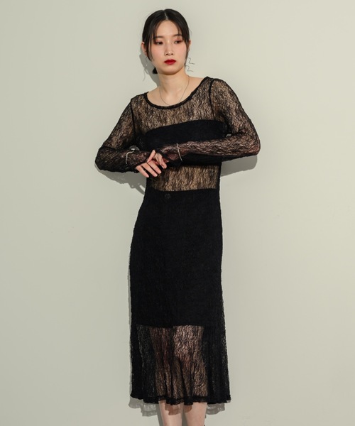 NEUNA（ヌナ）の「フラワーメッシュOP（ワンピース・レディース・ホワイト/ブラック・FREE）」の11枚目の写真