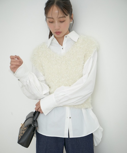 VIS（ビス）の「リボンヤーンニットベスト（ベスト）」 - WEAR