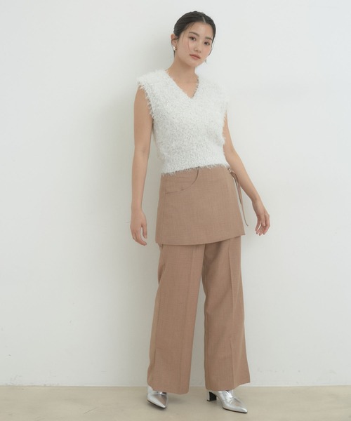 VIS（ビス）の「リボンヤーンニットベスト（ベスト・レディース・ホワイト/キナリ・FREE）」の17枚目の写真