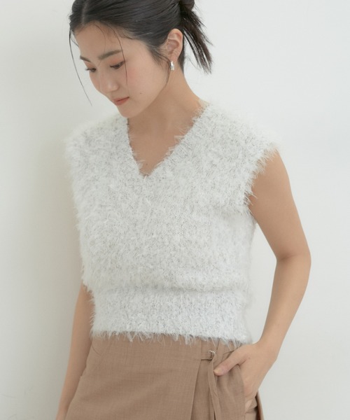 VIS（ビス）の「リボンヤーンニットベスト（ベスト）」 - WEAR