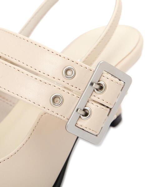 NATURAL BEAUTY BASIC(ナチュラルビューティーベーシック)の「◇Wベルトバックバンドパンプス(パンプス・レディース・オフホワイト/ブラック・SMALL/MEDIUM/LARGE)」の9枚目の写真