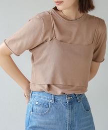 ニットTシャツ＆キャミセット