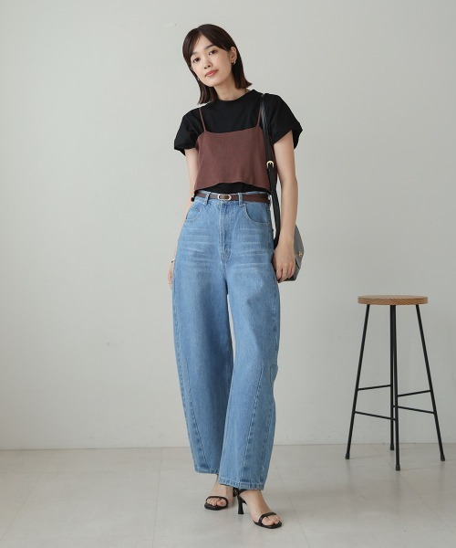 Bou Jeloud(ブージュルード)の「ニットTシャツ&キャミセット(Tシャツ/カットソー・レディース・オレンジ/ベージュ/ブラウン/グリーン・38)」の13枚目の写真