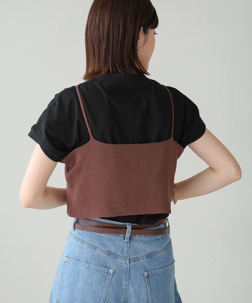 Bou Jeloud(ブージュルード)の「ニットTシャツ&キャミセット(Tシャツ/カットソー・レディース・オレンジ/ベージュ/ブラウン/グリーン・38)」の15枚目の写真