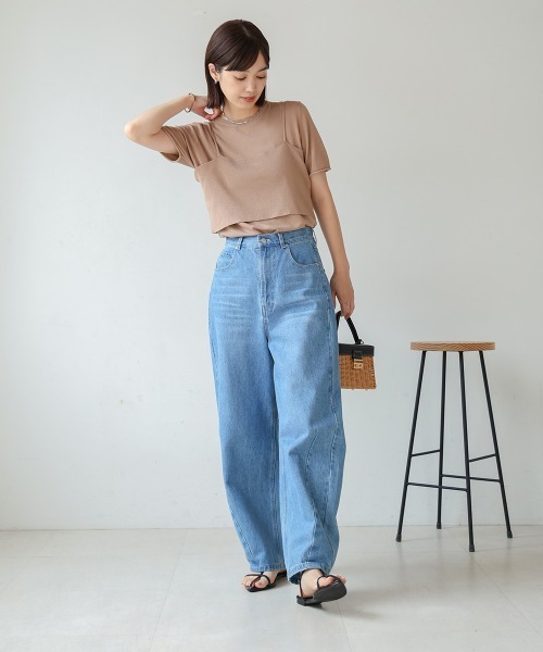 Bou Jeloud(ブージュルード)の「ニットTシャツ&キャミセット(Tシャツ/カットソー・レディース・オレンジ/ベージュ/ブラウン/グリーン・38)」の21枚目の写真