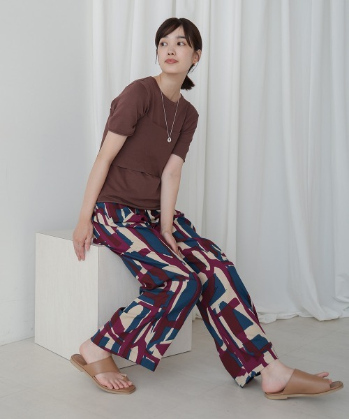 Bou Jeloud(ブージュルード)の「ニットTシャツ&キャミセット(Tシャツ/カットソー・レディース・オレンジ/ベージュ/ブラウン/グリーン・38)」の6枚目の写真