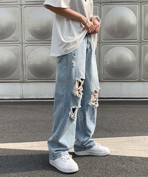 REBALANCE（リバランス）の「メンズクラッシュデニム（デニムパンツ・メンズ・A・MEDIUM/LARGE/X-LARGE）」の3枚目の写真