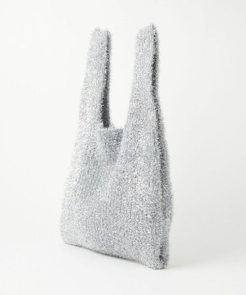 green label relaxing（グリーンレーベルリラクシング）の「シャイニー ニット マーケット バッグ（トートバッグ・レディース・ブラック/オフホワイト/シルバー/ゴールド/コバルトブルー・FREE）」の12枚目の写真