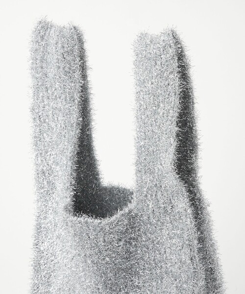 green label relaxing（グリーンレーベルリラクシング）の「シャイニー ニット マーケット バッグ（トートバッグ・レディース・ブラック/オフホワイト/シルバー/ゴールド/コバルトブルー・FREE）」の13枚目の写真