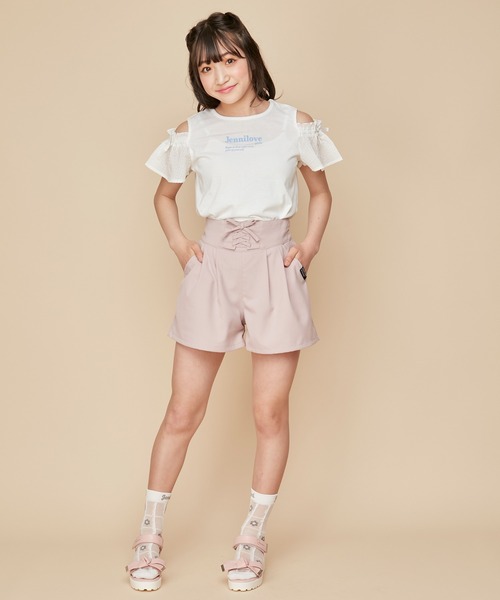 JENNI love(ジェニィラブ)の「【UVカット・ひんやり素材・吸水速乾】接触冷感肩あきシアーそでTシャツ(Tシャツ/カットソー・キッズ・ブラウン/サックスブルー/オフホワイト・140cm/130cm/160cm/150cm)」の7枚目の写真