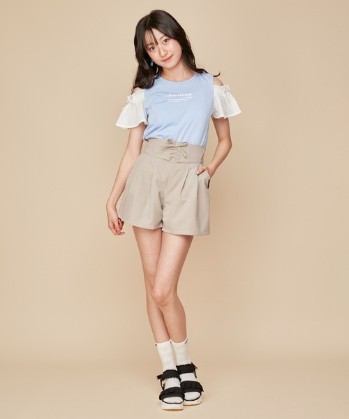 JENNI love(ジェニィラブ)の「【UVカット・ひんやり素材・吸水速乾】接触冷感肩あきシアーそでTシャツ(Tシャツ/カットソー・キッズ・ブラウン/サックスブルー/オフホワイト・140cm/130cm/160cm/150cm)」の11枚目の写真
